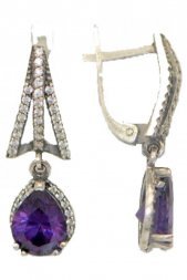 Серьги серебряные с фианитами
