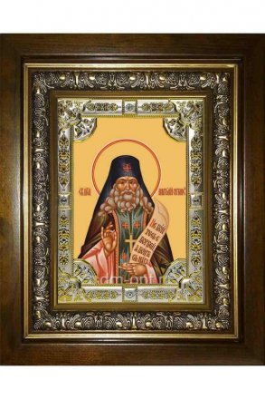 Икона Анатолий Оптинский, 18x24 см, со стразами, в деревянном киоте