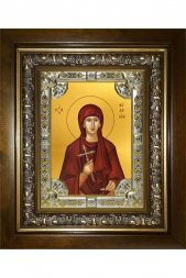 Икона Евдокия Илиопольская, 18x24 см, со стразами, в деревянном киоте