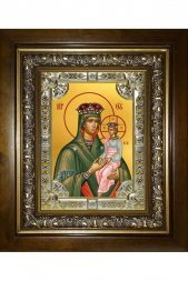 Икона Божья Матерь Споручница грешных, 18x24 см, со стразами, в деревянном киоте