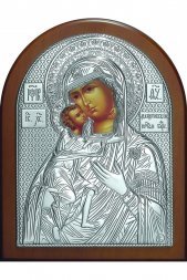 Икона Божья Матерь Федоровская 11*9 см серебряная, лик
