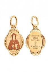 Нательный образок Мария Магдалина серебро с позолотой
