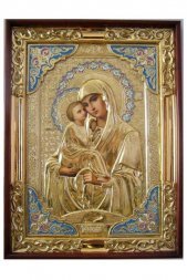 Храмовая икона Богородица Почаевская в прямом киоте с багетом 58 Х 79 см