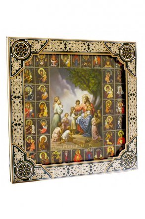 Икона Благословение детей и Собор Пресвятой Богородицы (25 х 25 см)