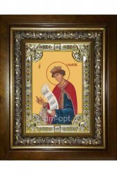 Икона Соломон праотец, 18x24 см, со стразами, в деревянном киоте