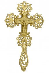 Крест напрестольный 14 х 24 х 5 см бронза позолота, ДВ-У-249