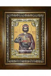 Икона Анастасий Персиянин, 18x24 см, со стразами, в деревянном киоте