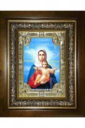 Икона Богородица Аз есмь с вами, 18x24 см, со стразами, в деревянном киоте