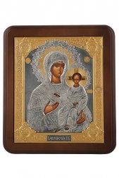 Икона Божьей Матери Смоленская серебро золото 18,5 х 21,7 см