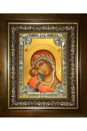 Икона Божья Матерь Игоревская, 18x24 см, со стразами, в деревянном киоте