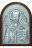 Икона Николай Чудотворец 20*14,5 см серебряная с гранатами