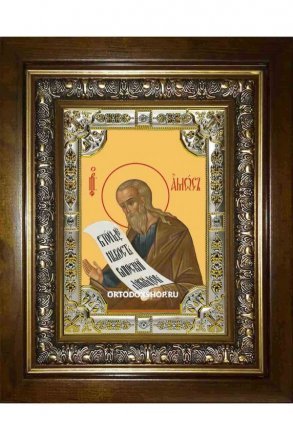 Икона Амос пророк, 18x24 см, со стразами, в деревянном киоте