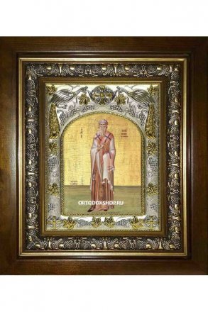 Икона Иерофей преподобный, 14x18 см, в деревянном киоте 20х24 см