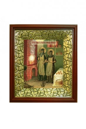 Икона Спиридон и Никодим Печерские (26,5*29,7 см)