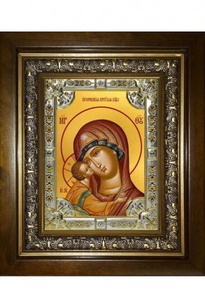 Икона Божья Матерь Игоревская, 18x24 см, со стразами, в деревянном киоте