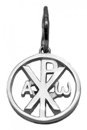 Подвеска серебро православные символы хризма