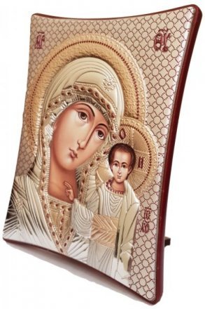 Икона Божья Матерь Казанская 13,5 на 11 см в серебряном окладе