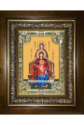 Икона Богородица со сродницами праведными Анной и Марией, 18x24 см, со стразами, в деревянном киоте