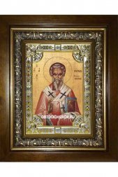 Икона Мирон Критский, 18x24 см, со стразами, в деревянном киоте