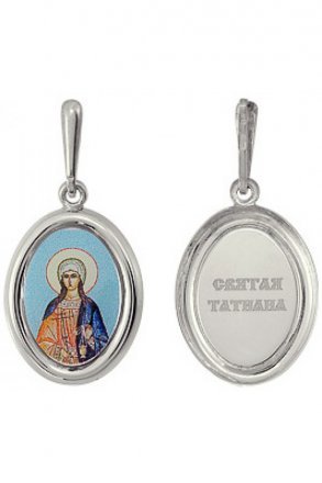 Нательная иконка Татьяна Святая серебро 925 проба эмаль
