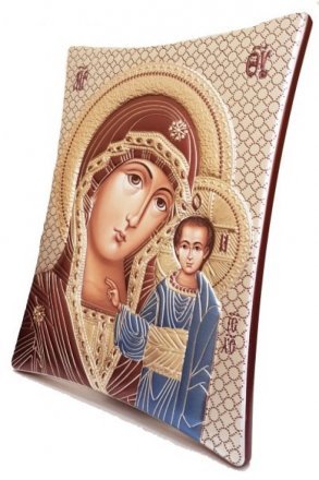 Икона Божья Матерь Казанская 14 на 18 см в серебряном окладе