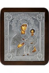 Икона Божия Матерь Смоленская серебро 18,5 х 21,7 см