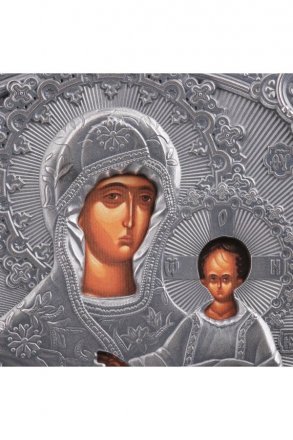 Икона Божия Матерь Смоленская серебро 18,5 х 21,7 см