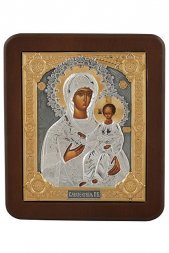 Икона Божьей Матери Смоленская серебро золото 11,7 х 13,7 см