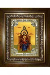Икона Богородица со сродницами праведными Анной и Марией, 18x24 см, со стразами, в деревянном киоте