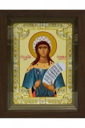 Икона Серафима Римская 24x30 см в серебряном окладе со стразами в деревянном киоте