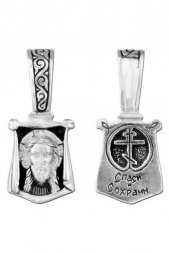 Нательная иконка серебряная Спаситель
