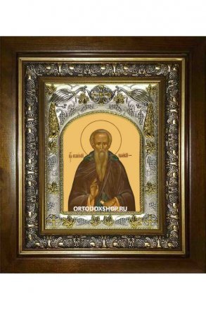 Икона Евфимий Великий, 14x18 см, в деревянном киоте 20х24 см
