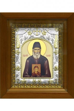 Икона Паисий Святогорец преподобный, 14x18 см, в деревянном киоте 20х24 см