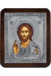 Икона Господь Вседержитель серебро 18,5 х 21,7 см